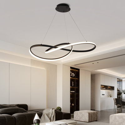 Modern Led Pedant Light Linear Pedant Lighting With Remote Chandelier for Bedroom Living Room
