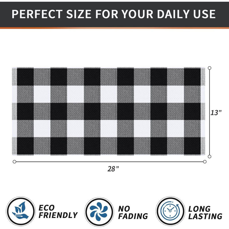 100% Cotton Waffle Weave Check Plaid Kitchen Towels, 13 X 28 Inches, Super Soft And Absorbent Dish Towels For Drying Dishes, 4-Pack, Black