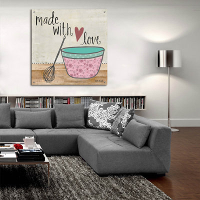  «Made With Love» par Katie Doucette, art mural en verre acrylique, 36 po x 36 po