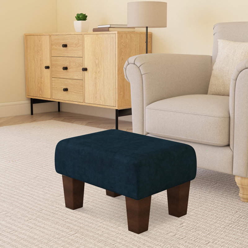 Autryville Wood Contemporary Leg, Mahogany, Indigo Dark Blue, Velvet