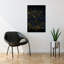 Golden Stockholm Map Modern Abstract City Landscape Wall Art Print 1 Piece Wrapped Canvas Wall Art-1302518416