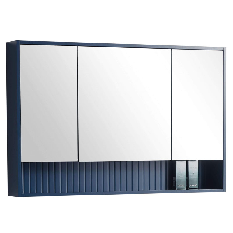 Armoire à pharmacie 3 portes Asahel, Bleu marine