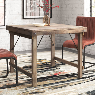 Table pliante en bois récupéré et étain