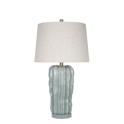 Wave Crest - 28" x 16" - Ceramic & Frosted Crystal Table Lamp