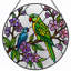 Panneau de vitrail 12 "H Parrot Flower-1242129192