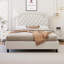 Ensemble de chambre à coucher 2 pièces avec lit capitonné en velours capitonné et capitonné-1729621188