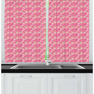 Floral Ruffled Kitchen Curtain