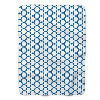Blue Shapes - 1 Piece Premium Sherpa Blanket