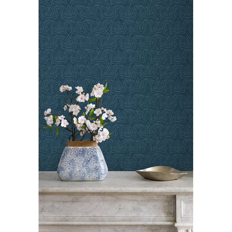 Yuki Osada Geometric Wallpaper Double Roll, Dark Turquoise