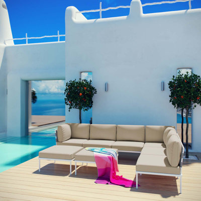 Harmony 8-piece Outdoor Patio Aluminum Sectional Sofa Set by Modway