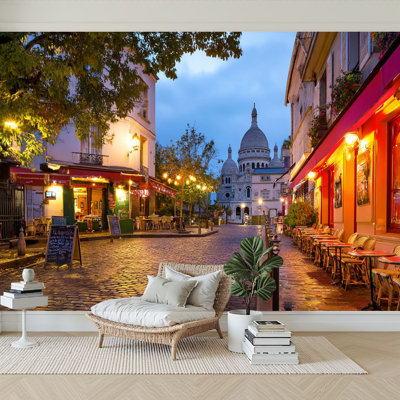 Peel and Stick Wallpaper 96" W x 69" H Modern Self Adhesive Wall Mural for Bedroom Montmartre Paris France