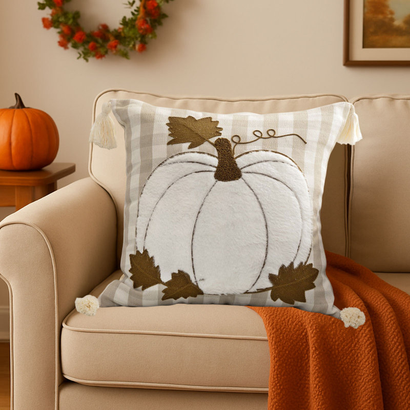 Housse de coussin en velours brodé Autumns