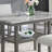 Luna 60" Rectangular Gray Faux Marble Counter Height Table with Storage Shelf & Gray Wood Legs