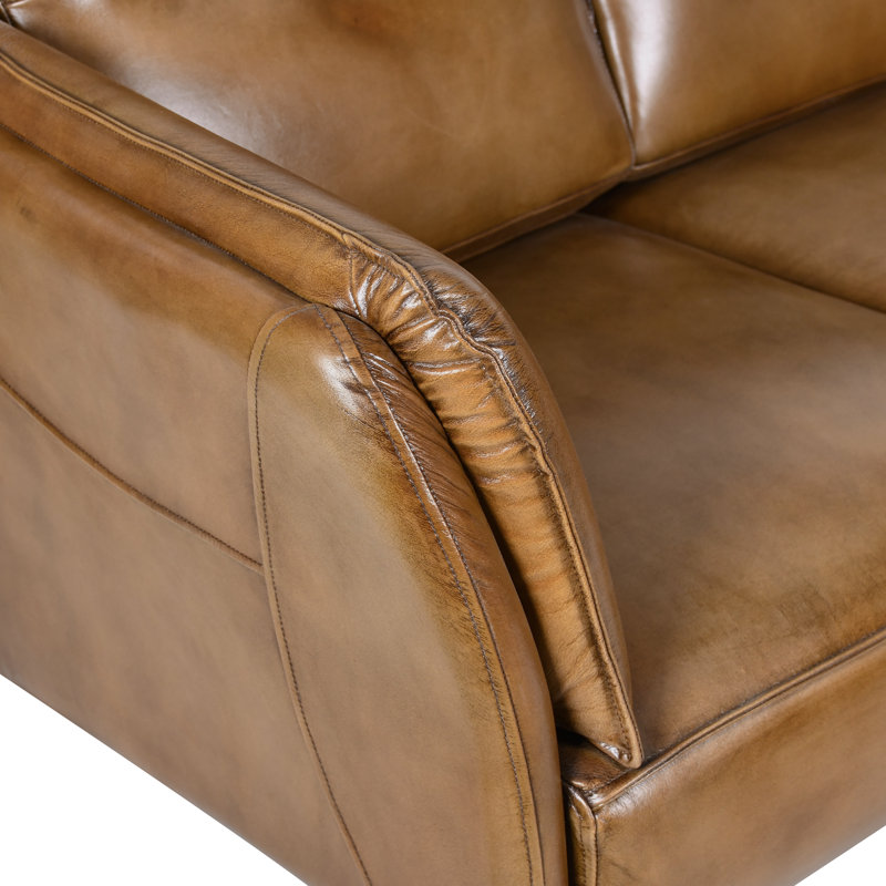 2 Seater Genuine Leather Sofa, Brown