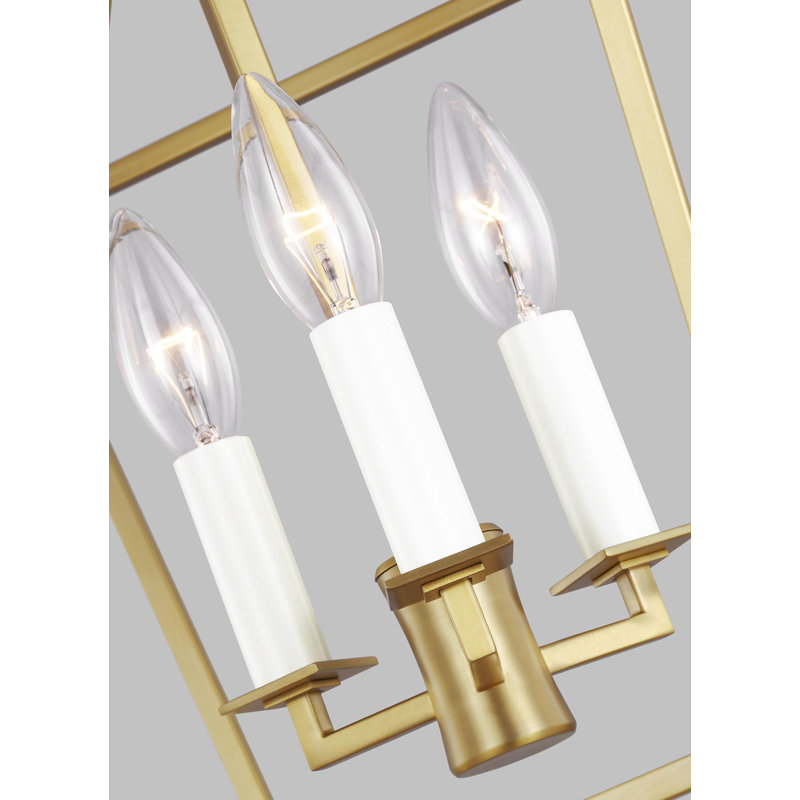 Lustre géométrique à 3 lumières Meztli par Chapman & Myers, Laiton bruni