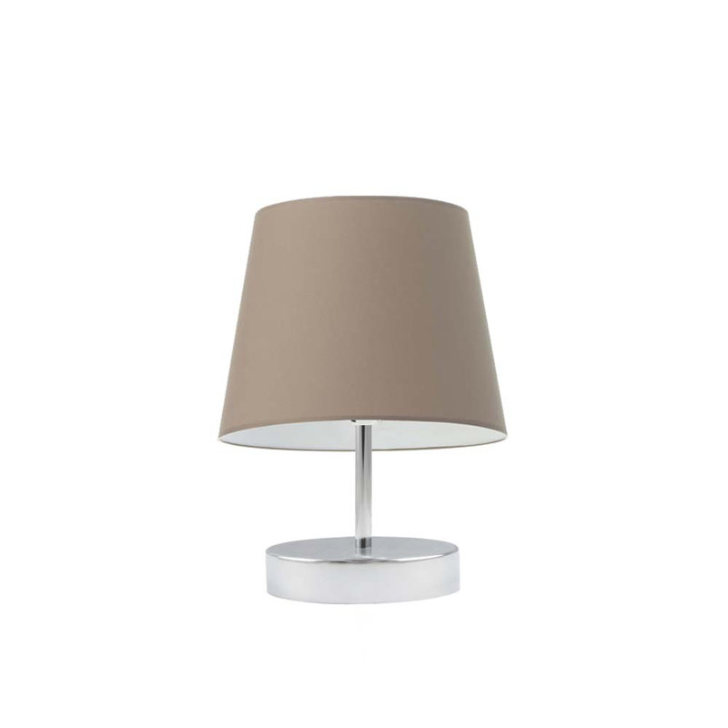 Deok Metal Table Lamp, Chrome, Taupe