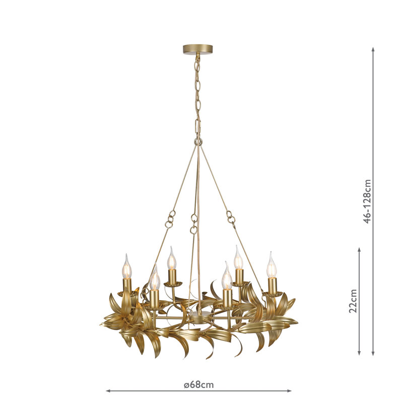 Dorris 6 - Light Satin Gold Waggon Wheel Pendant