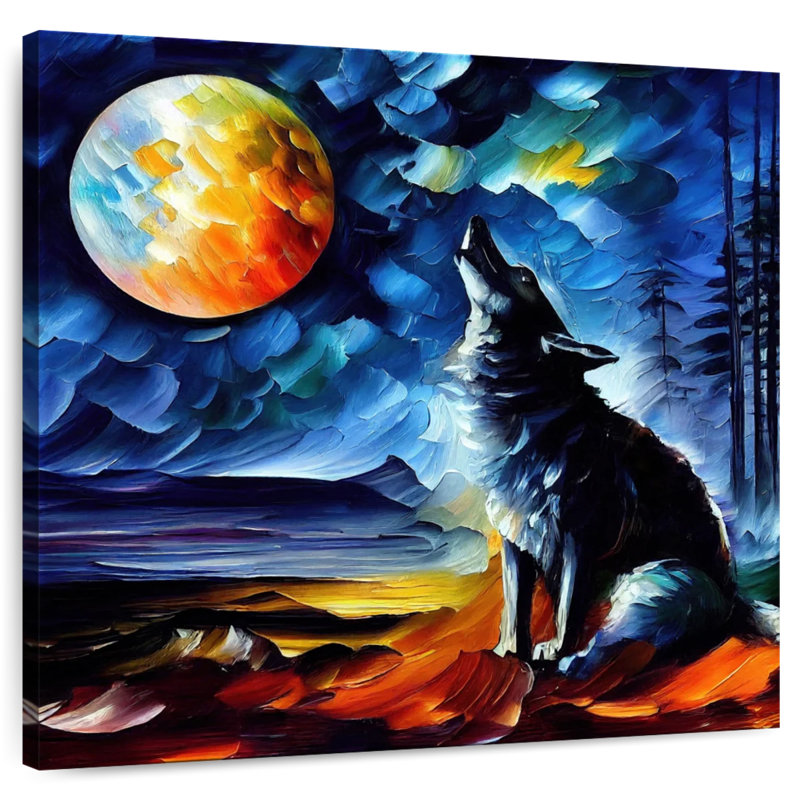 Brampt Moonlit Wolf I, 20" H x 20" W
