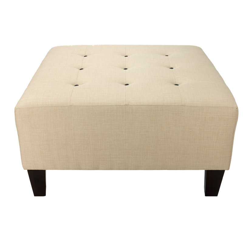 Repose-pieds standard carré 34 po Emerson, Noir, Beige
