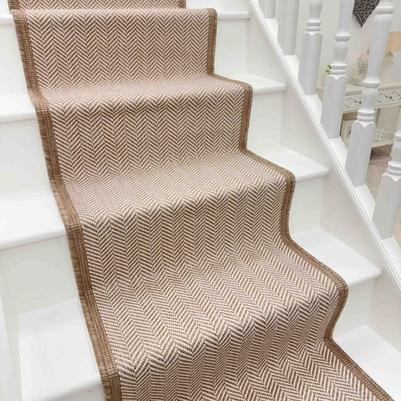 Stair Runner Geometric Flatweave Area Rug, Runner 60 x 510 cm