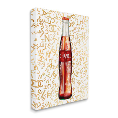 " Trendy Glam Pattern Vintage Style Soda Bottle " Graphic Art Print