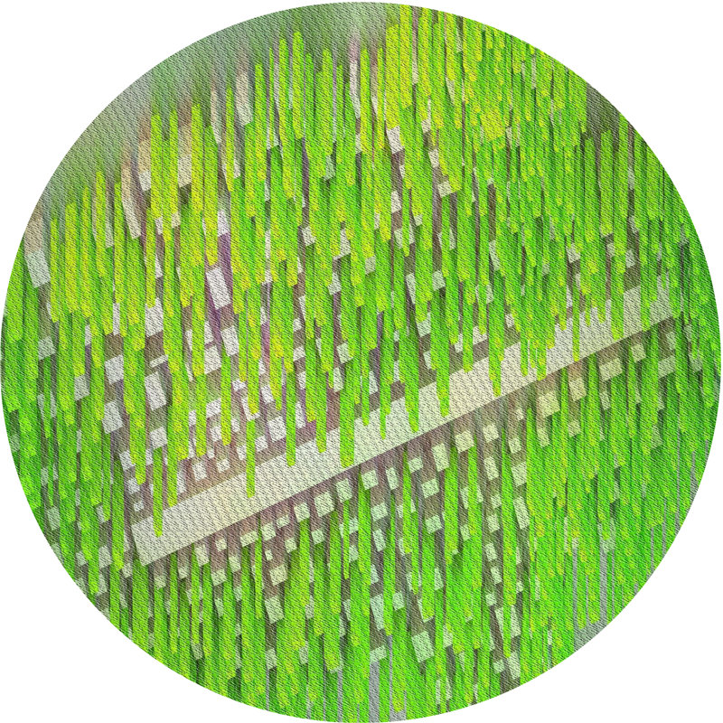 Vert Tapis décoratif, Rond 4 pi