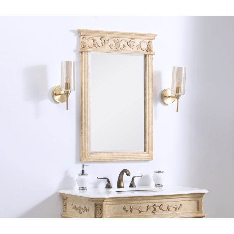 Miroir de salle de bain Aurillon, H 36 po x l 25 po, Tanné
