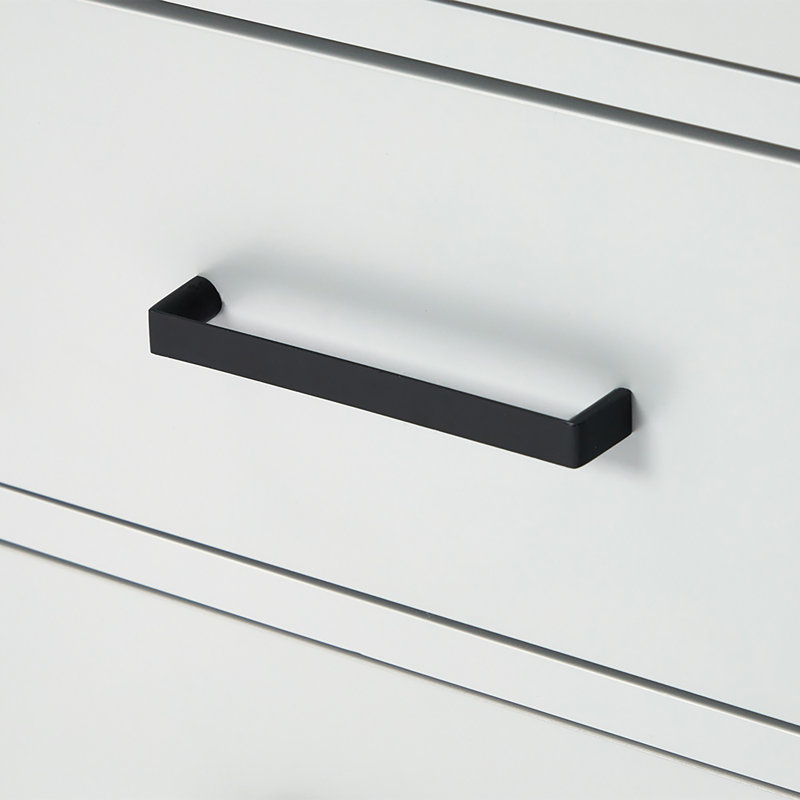 Ariel Hepburn 72 In. Double Sink Base Cabinet, Gray, Matte Black