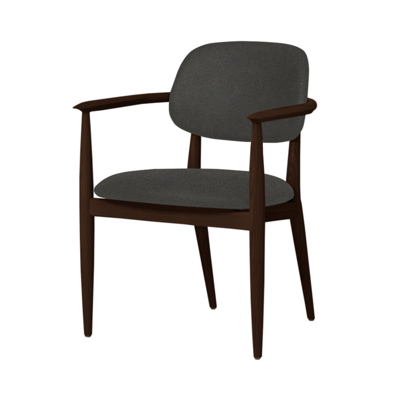 Slow Arm Chair, Dark Brown Oak, Newcastle Black New 65