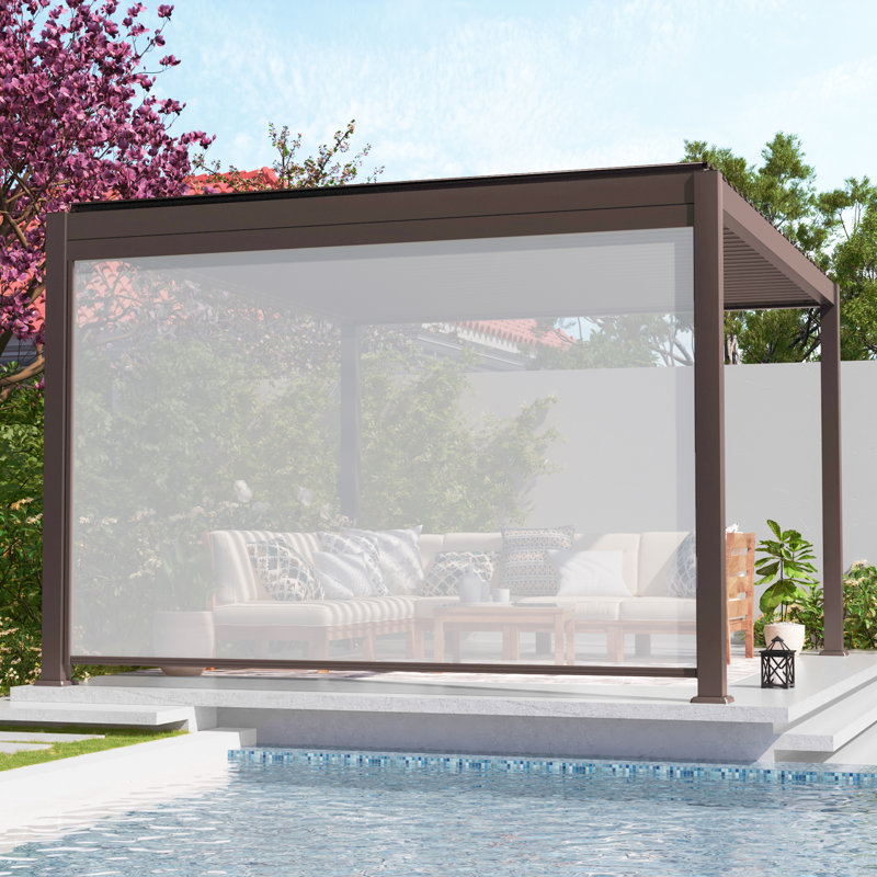 Store à enroulement réglable Pergola Accessoires compatible avec la marque Bonosuki, Brun