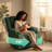 360 Degree Swivel Rocker Recliner Chair with Heat and Massage,Green-2056750436