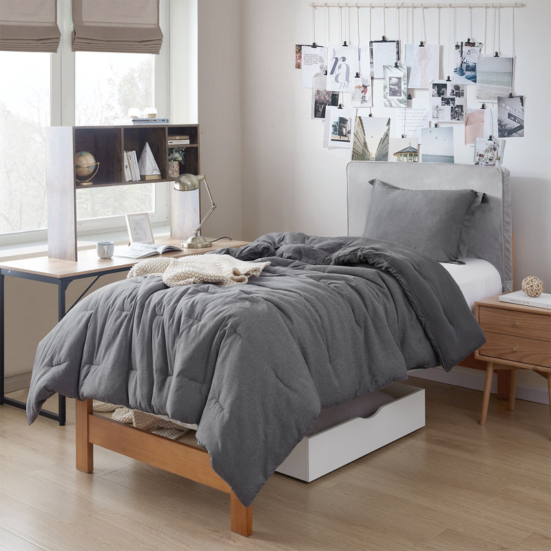Cooling Lightweight Coma Inducer Oversized Comforter, Queen Comforter + 2 Standard Shams, Steel Gray