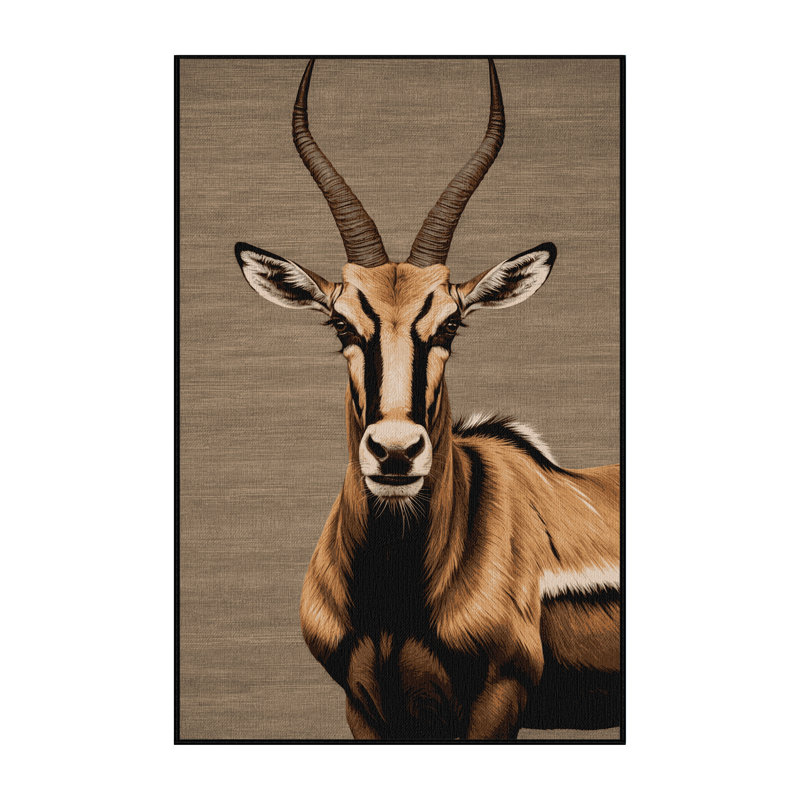 Washable Hartebeest Wildlife Area Rug, Rectangle 5' x 7'
