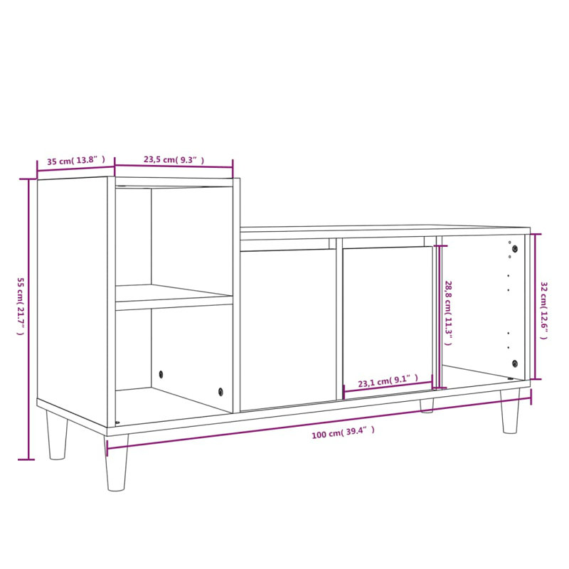 TV Stand for TVs up to 40", White/Oak