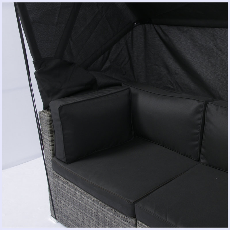 7-Piece Patio Furniture Set with Retractable Canopy