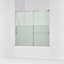 Elate Sliding Bath Door, 56-3/4-In H X 56-1/4 - 59-5/8-In W With Heavy 5/16-In Thick Crystal Clear Glass With Privacy Band-213490204