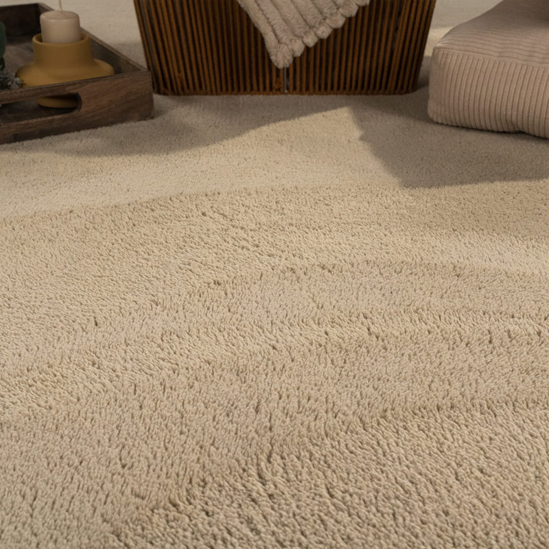 Tapis doux, doux, à poils courts, antidérapant, de couleur unie, lavable, Carré 6 pi 7 po, Beige kaki