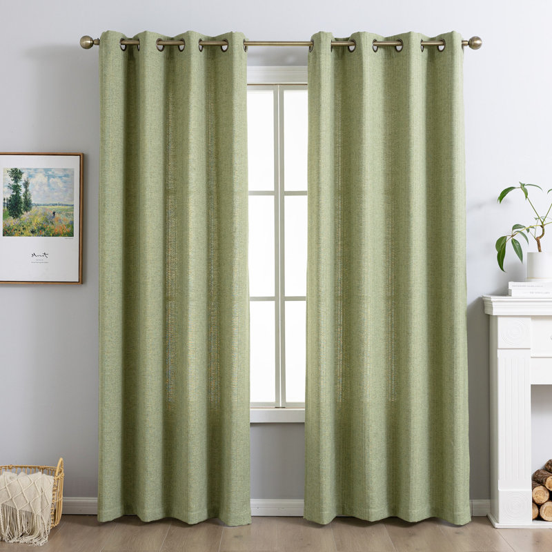 Paire de rideaux filtrant la lumière Farmhouse, L 52 po x L 84 po, Sauge