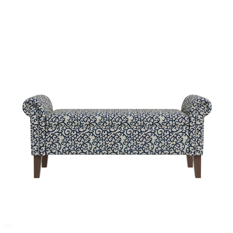 Banc de rangement avec accoudoirs roulés Wallen