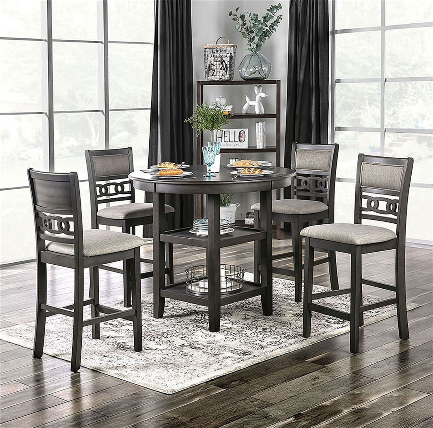 Rosalind Wheeler Zhenya 5 - Piece Counter Height Dining Set | Wayfair