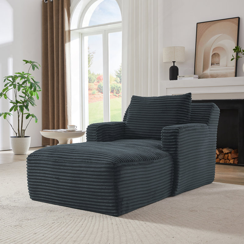 Méridienne intérieure simple, revêtement moderne en velours côtelé, aucun assemblage requis, canapé-lit confortable pour le salon, le bureau, l’appartement