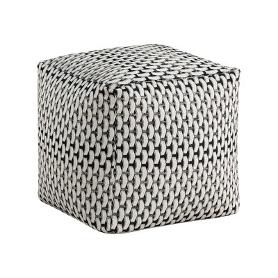Square Pouf With Jacquard Fabric Upholstery, Modern Ottoman For Stylish Seating And Footrest, Non-Slip Bottom, Versatile Use