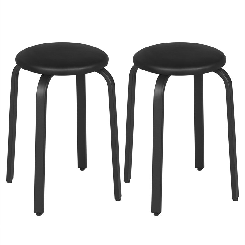 Messai Steel Accent Stool, Black