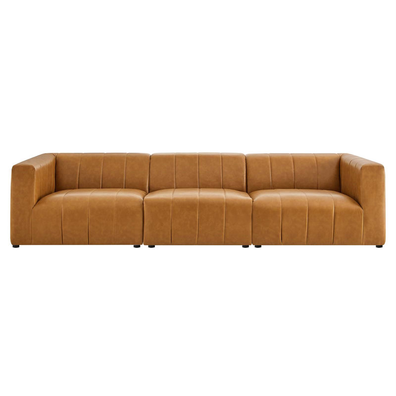 Canapé 3 pièces en cuir végétalien Bartlett par Modway