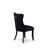 7-piece Dining Room Set consists of a wooden table and 6 Black Polyester Fabric kitchen chairs with Button Tufted Back, 44x100 Inch, Sand Blasting Black-1449195204