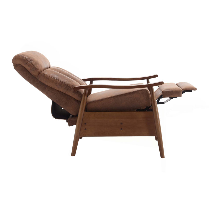 Fauteuil inclinable rembourré bamber, Microfibre café