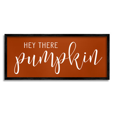 «Hey There», citrouille, calligraphie romantique, thème d'automne, giclée sur toile noire, art texturé par lettres et lignes