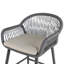 Tabouret de bar extérieur en aluminium avec dossier en corde tissée-600329408