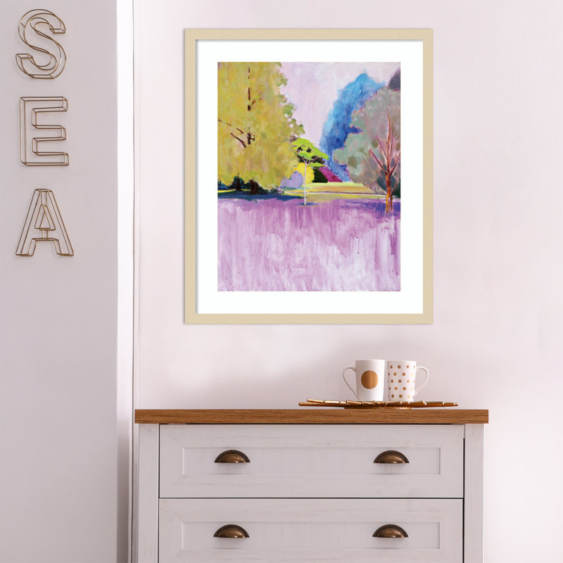 «Lilac Summer» par Marco Cazzulini - reproduction d'un seul cadre, H 41 po x l 35 po x P 1 po, Brun