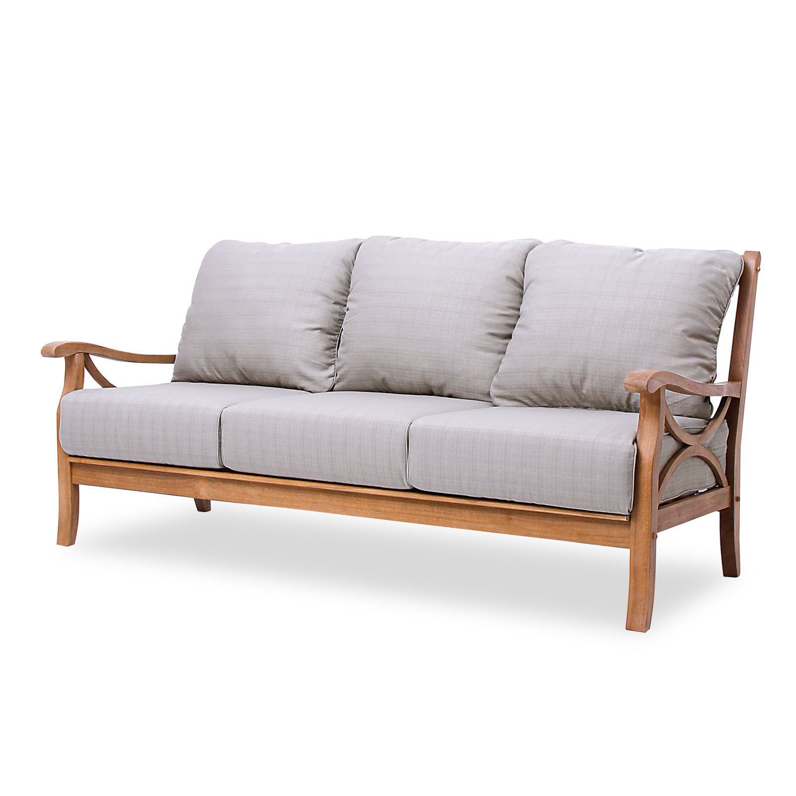 Brunswick 76" Teak Patio Sofa, Beige, Natural